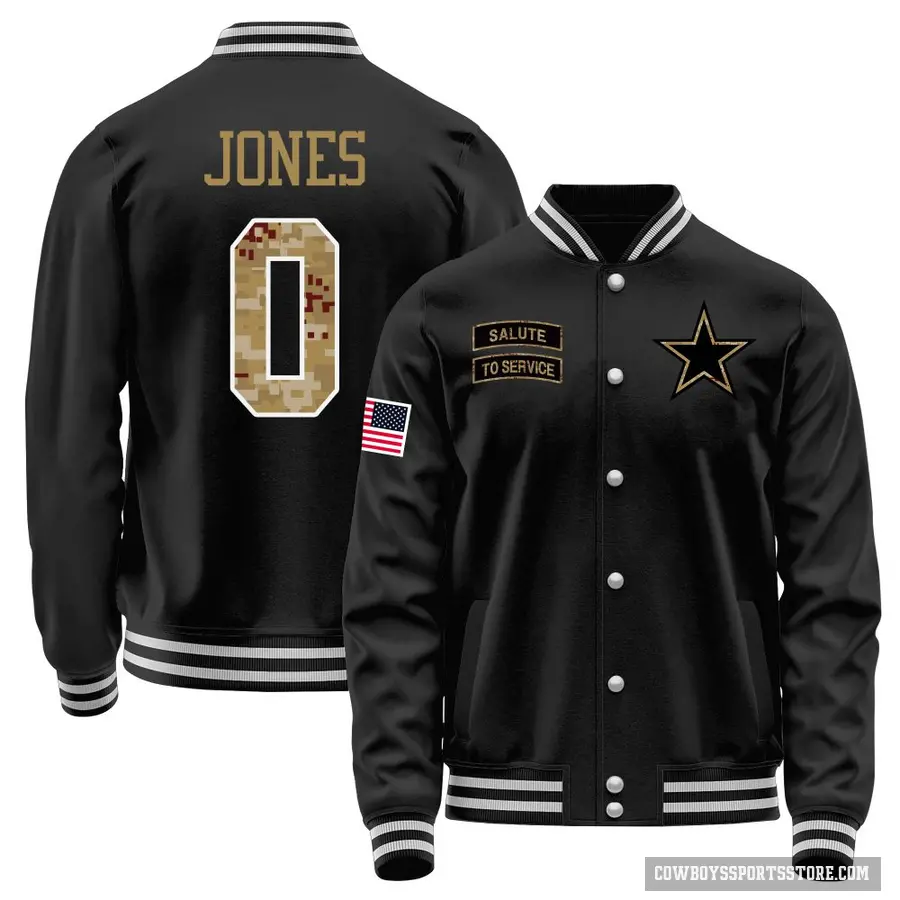 Men's ＃0 Robert Jones Dallas Cowboys Black Salute to Service Sideline Performance Jacket