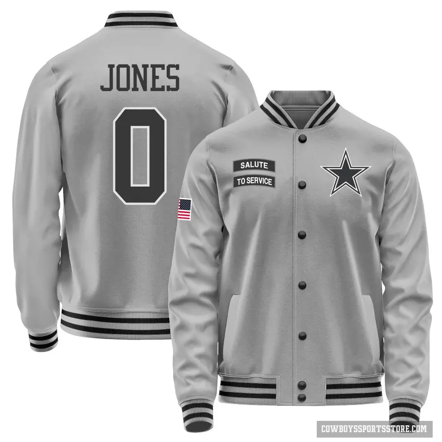 Men's ＃0 Robert Jones Dallas Cowboys Gray Salute to Service Performance Jacket
