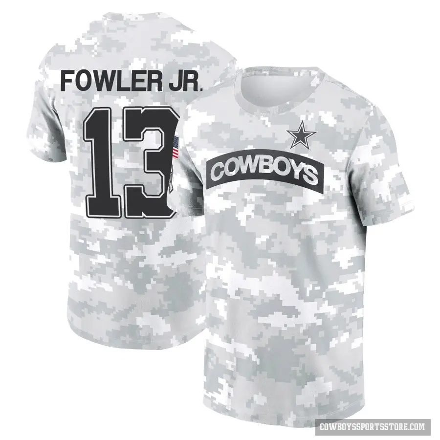 Men's ＃13 Dante Fowler Jr. Dallas Cowboys Camo Arctic 2024 Salute to Service Performance T-Shirt