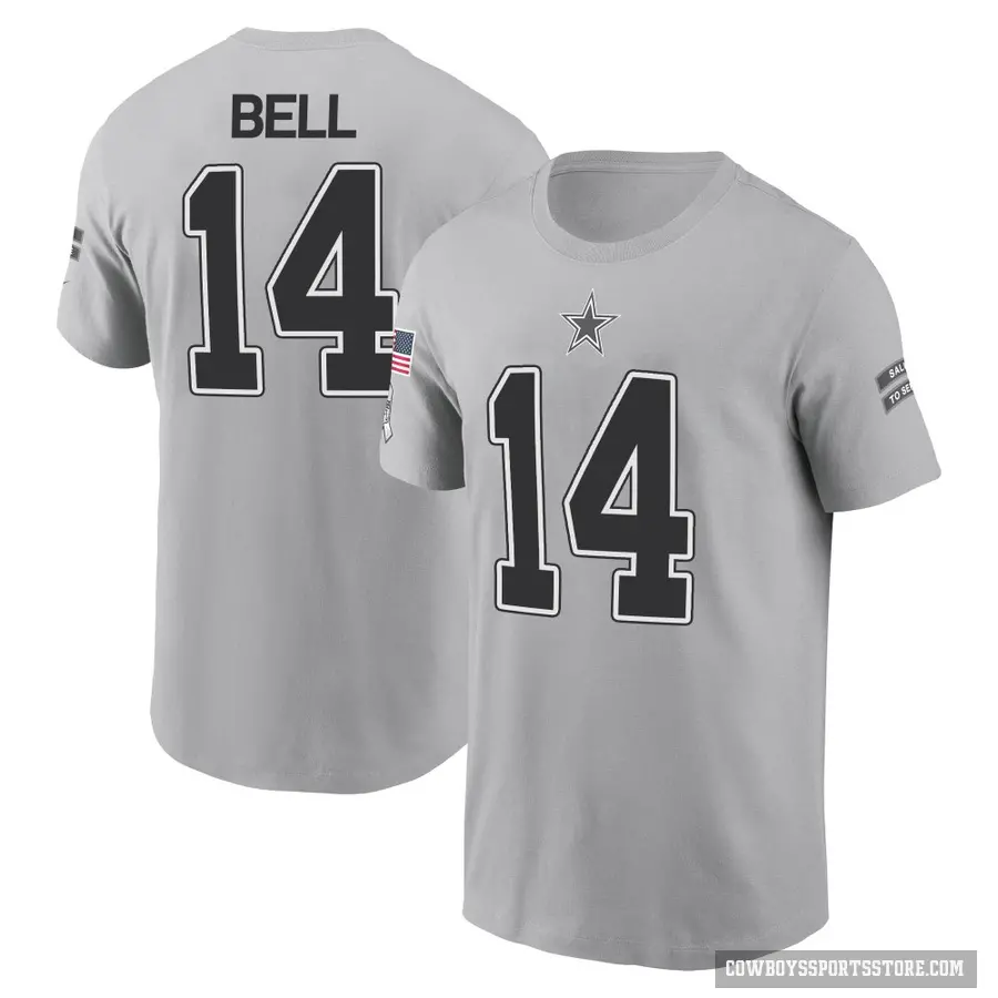 Men's ＃14 Markquese Bell Dallas Cowboys Gray 2024 Salute to Service T-Shirt