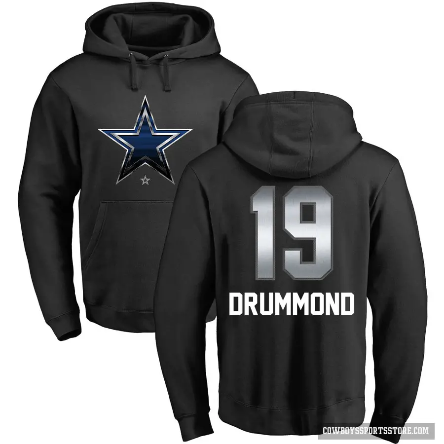 Men's ＃19 Dontario Drummond Dallas Cowboys Black Midnight Mascot Pullover Hoodie