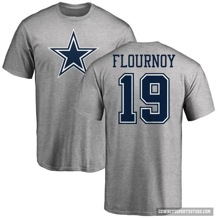 Men's ＃19 Ryan Flournoy Dallas Cowboys Ash Logo T-Shirt