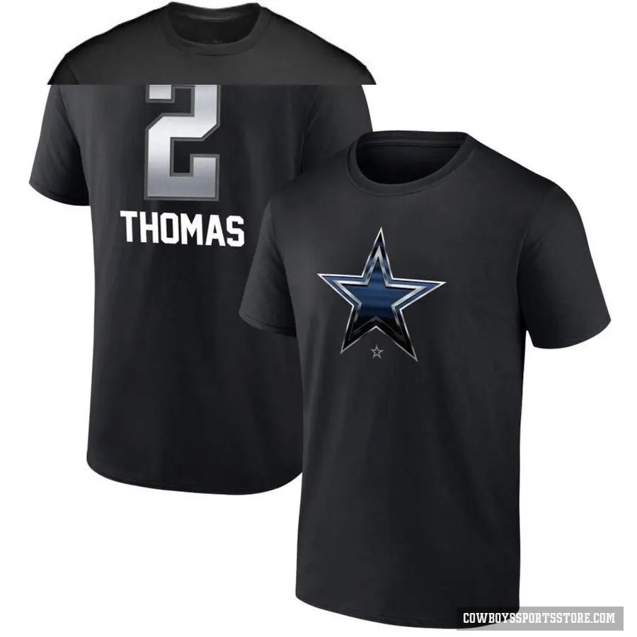 Men's ＃2 Juanyeh Thomas Dallas Cowboys Black Midnight Mascot T-Shirt