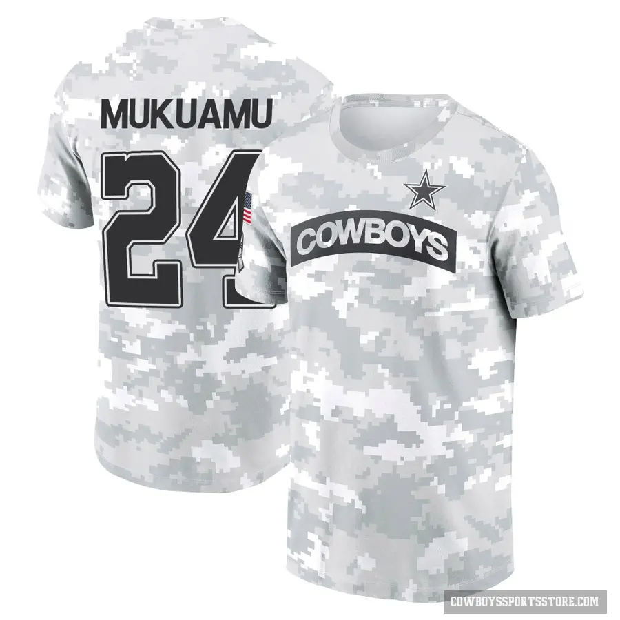 Men's ＃24 Israel Mukuamu Dallas Cowboys Camo Arctic 2024 Salute to Service Performance T-Shirt