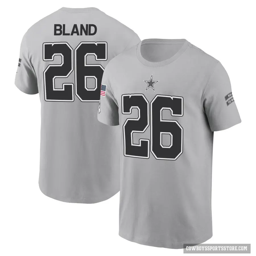 Men's ＃26 DaRon Bland Dallas Cowboys Gray 2024 Salute to Service T-Shirt