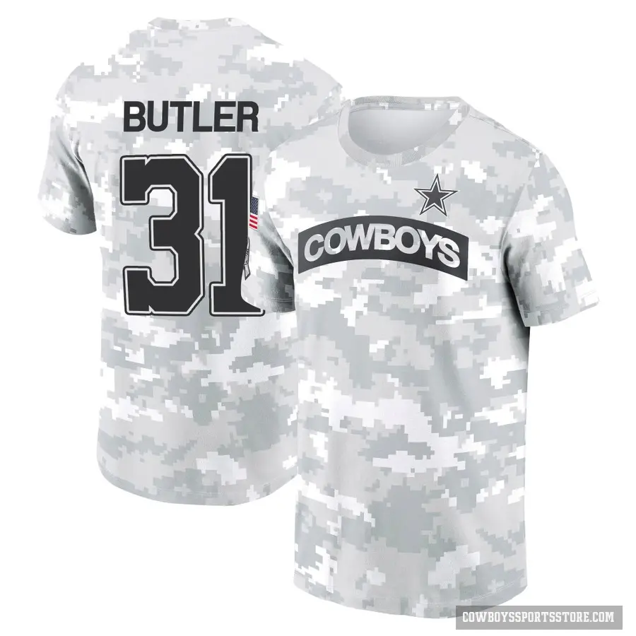 Men's ＃31 Josh Butler Dallas Cowboys Camo Arctic 2024 Salute to Service Performance T-Shirt