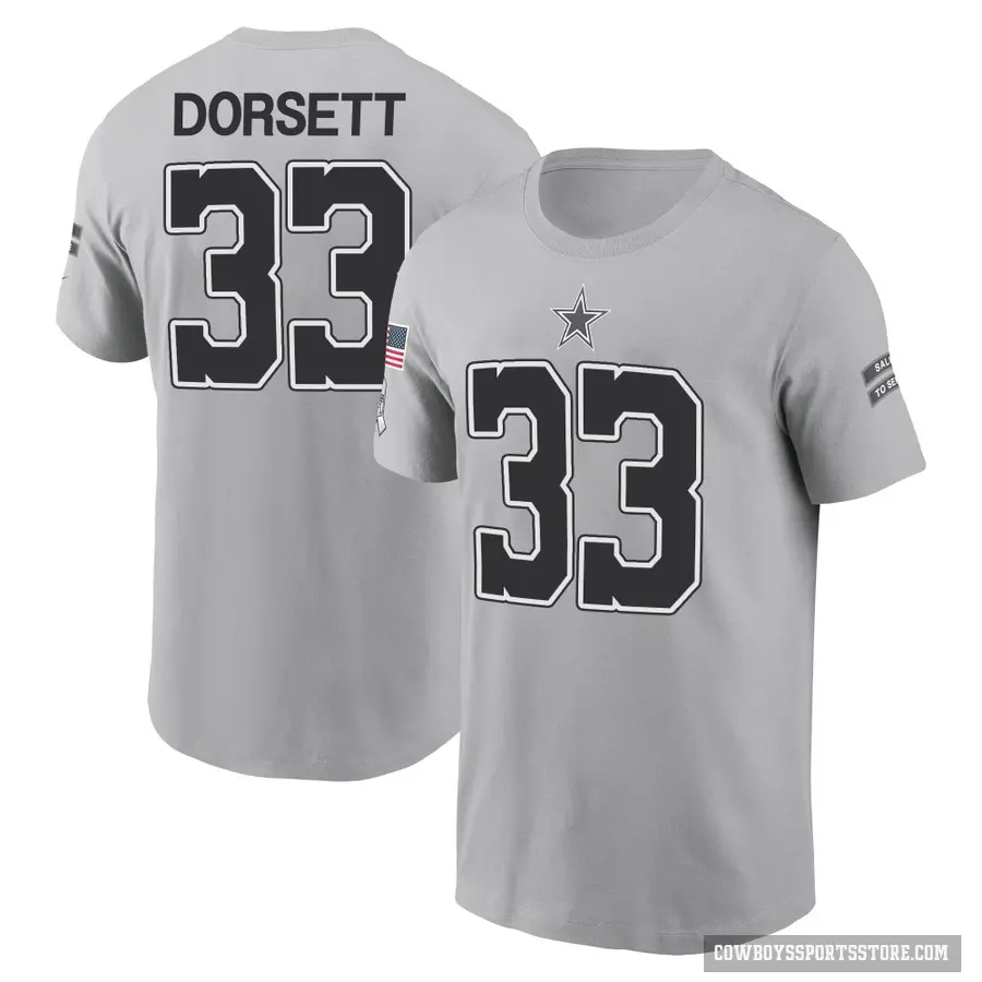 Men's ＃33 Tony Dorsett Dallas Cowboys Gray 2024 Salute to Service T-Shirt