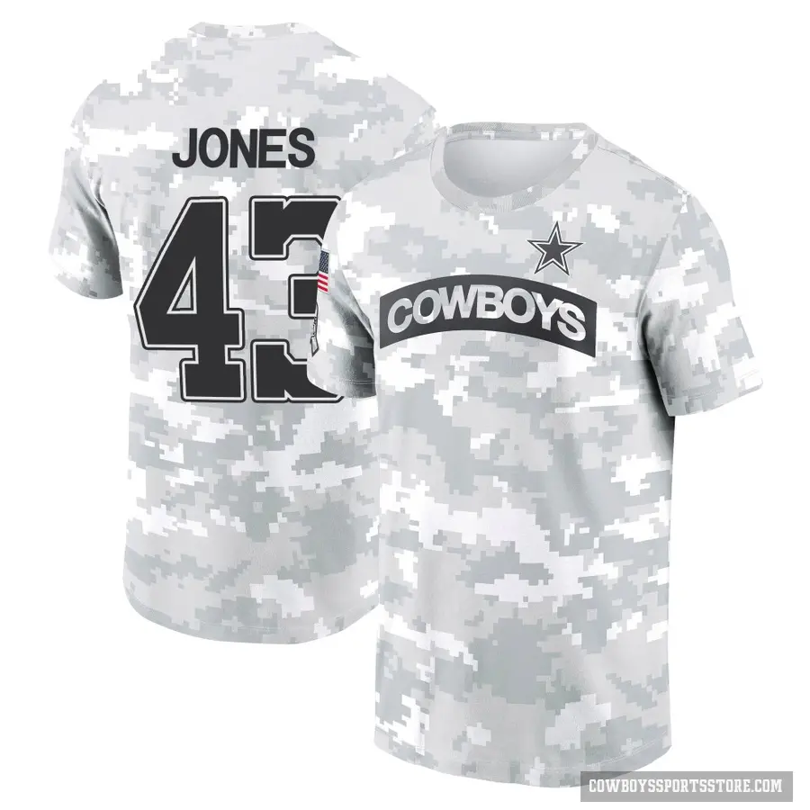 Men's ＃43 Joe Jones Dallas Cowboys Camo Arctic 2024 Salute to Service Performance T-Shirt