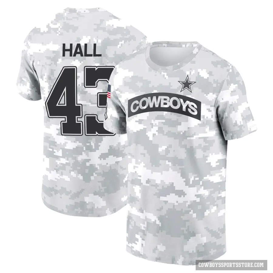 Men's ＃43 Kemon Hall Dallas Cowboys Camo Arctic 2024 Salute to Service Performance T-Shirt