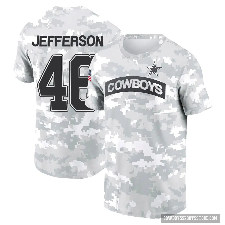 Men's ＃46 Malik Jefferson Dallas Cowboys Camo Arctic 2024 Salute to Service Performance T-Shirt