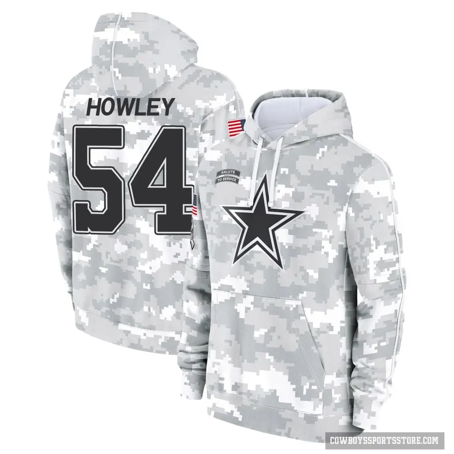 Men's ＃54 Chuck Howley Dallas Cowboys Arctic Camo 2024 Salute to Service Club Fleece Pullover Hoodie