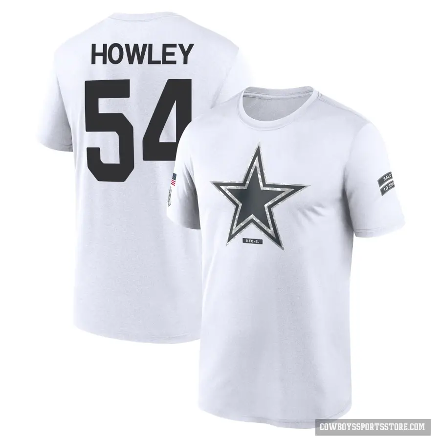 Men's ＃54 Chuck Howley Dallas Cowboys White 2024 Salute to Service Performance T-Shirt