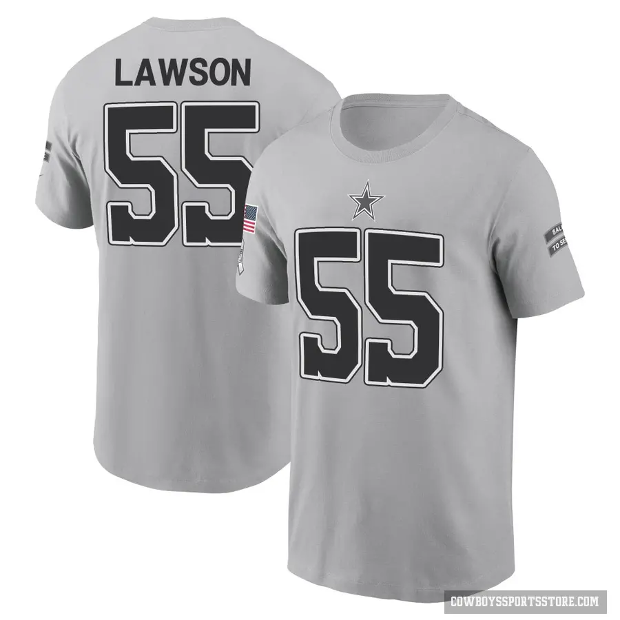 Men's ＃55 Carl Lawson Dallas Cowboys Gray 2024 Salute to Service T-Shirt