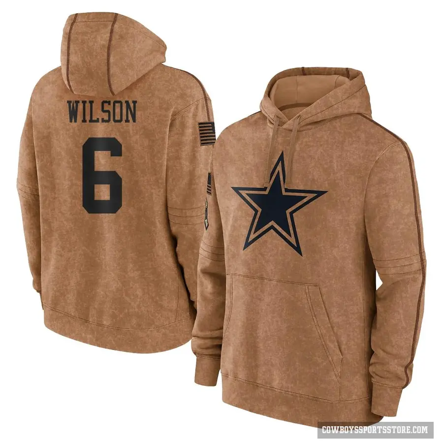 Men's ＃6 Donovan Wilson Dallas Cowboys Brown 2023 Salute To Service Club Pullover Hoodie