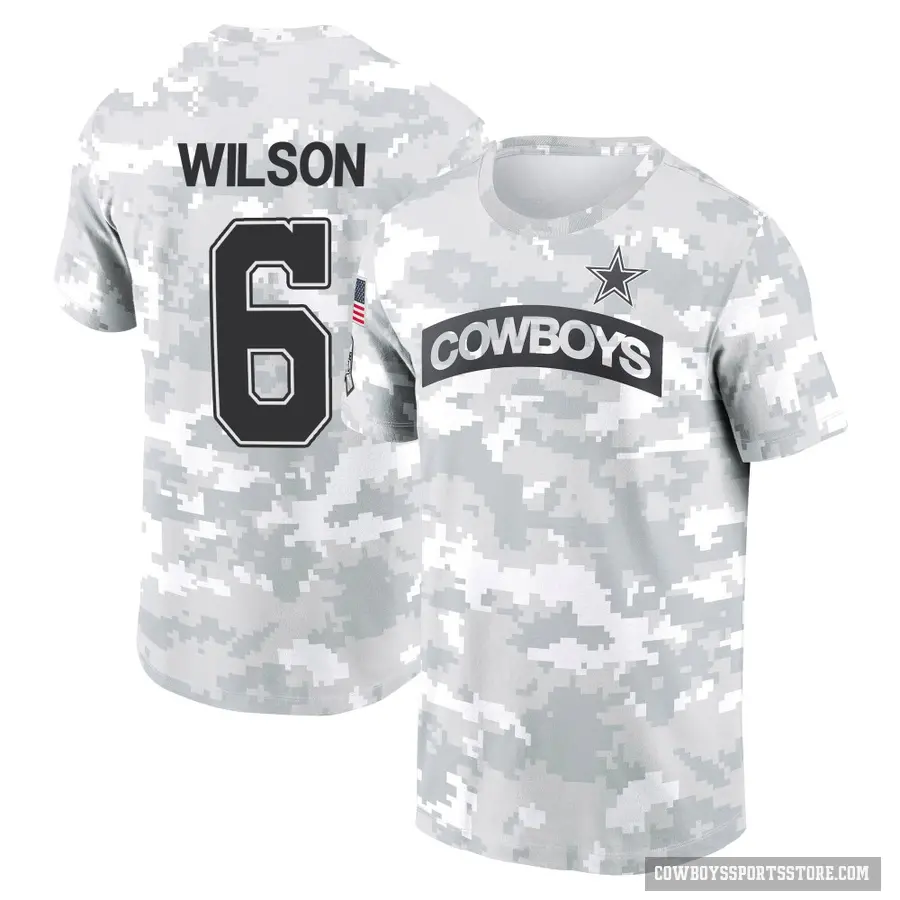 Men's ＃6 Donovan Wilson Dallas Cowboys Camo Arctic 2024 Salute to Service Performance T-Shirt