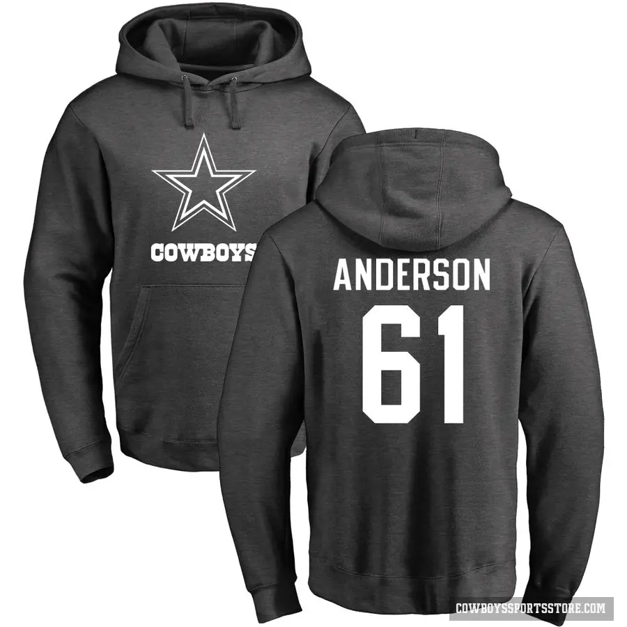 Men's ＃61 Jack Anderson Dallas Cowboys Pro Line by Branded Ash One Color Pullover Hoodie