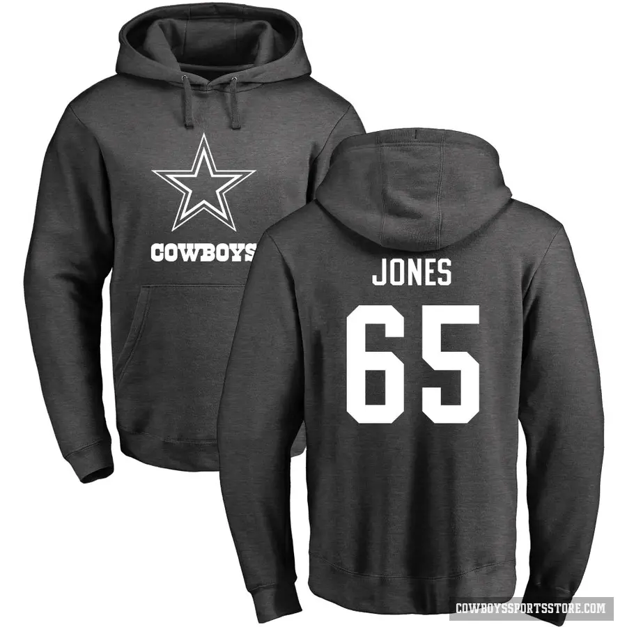 Men's ＃65 Robert Jones Dallas Cowboys Pro Line by Branded Ash One Color Pullover Hoodie