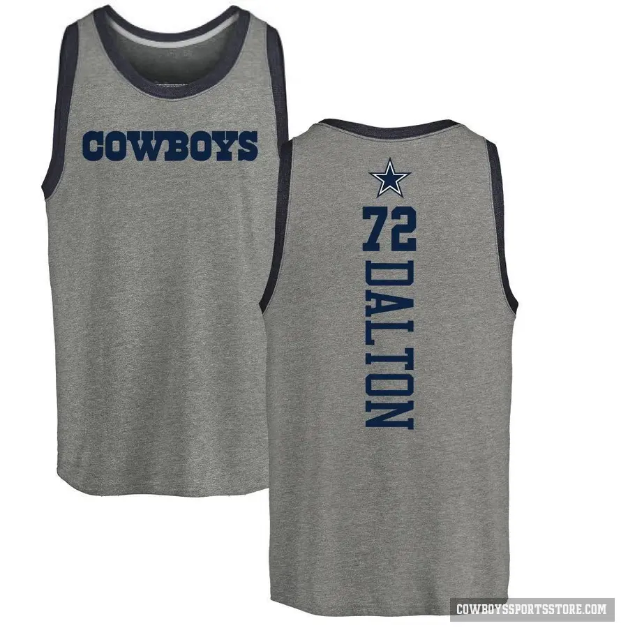 Men's ＃72 Jalen Dalton Dallas Cowboys Ash Backer Tank Top