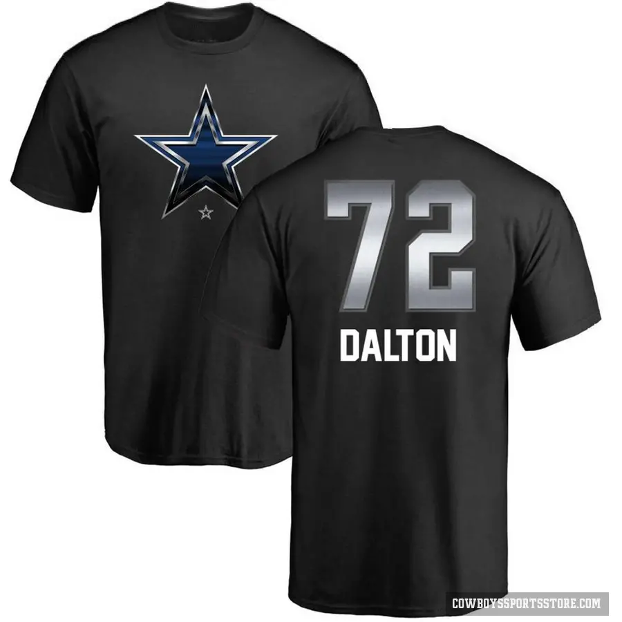 Men's ＃72 Jalen Dalton Dallas Cowboys Black Midnight Mascot T-Shirt