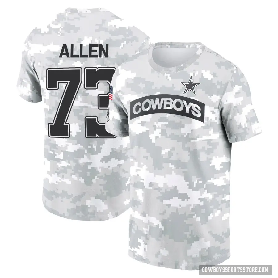 Men's ＃73 Larry Allen Dallas Cowboys Camo Arctic 2024 Salute to Service Performance T-Shirt