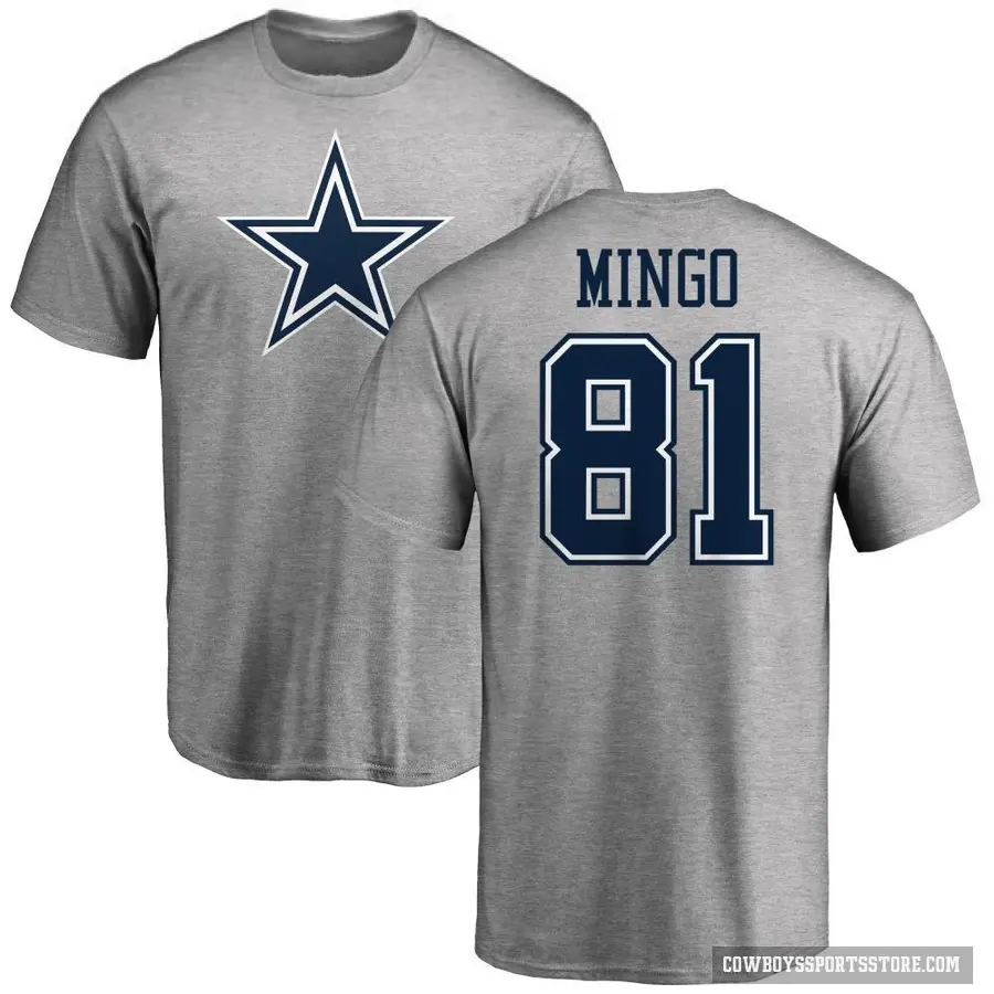 Men's ＃81 Jonathan Mingo Dallas Cowboys Ash Logo T-Shirt