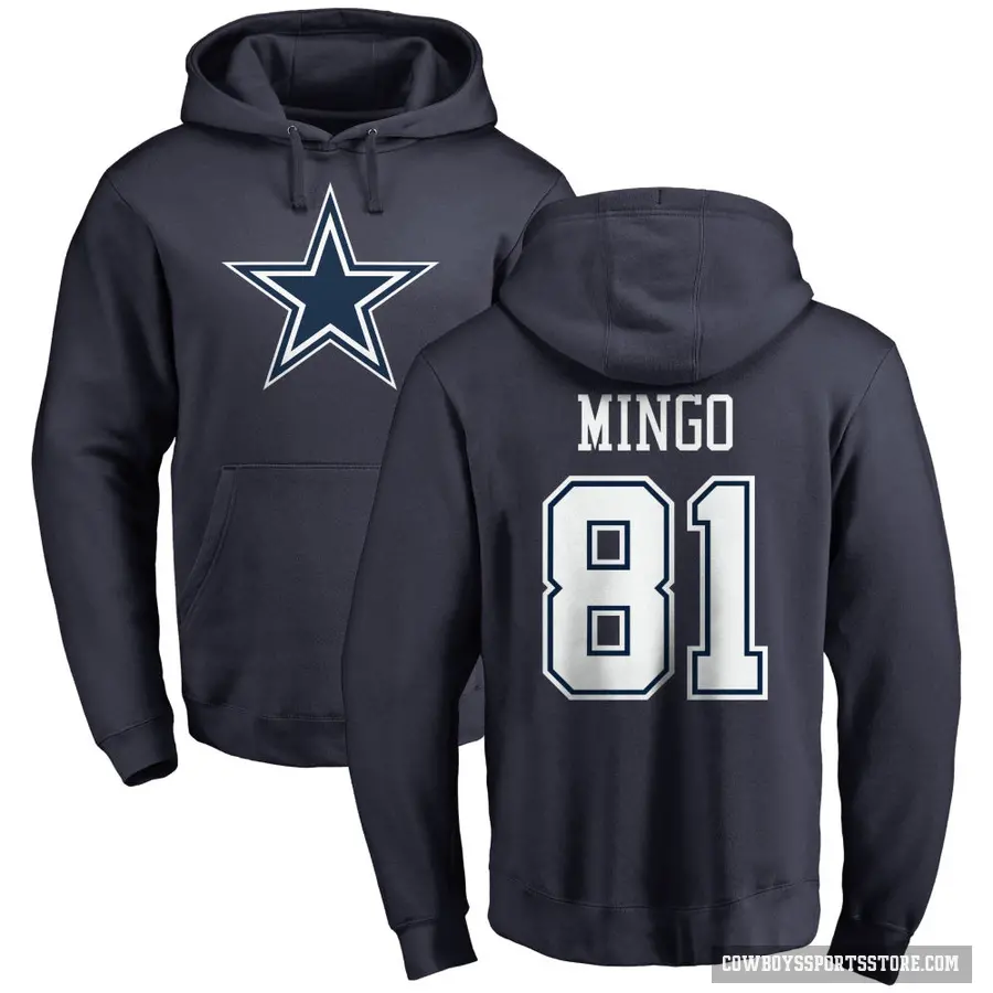 Men's ＃81 Jonathan Mingo Dallas Cowboys Navy Pro Line by Branded Name & Number Pullover Hoodie