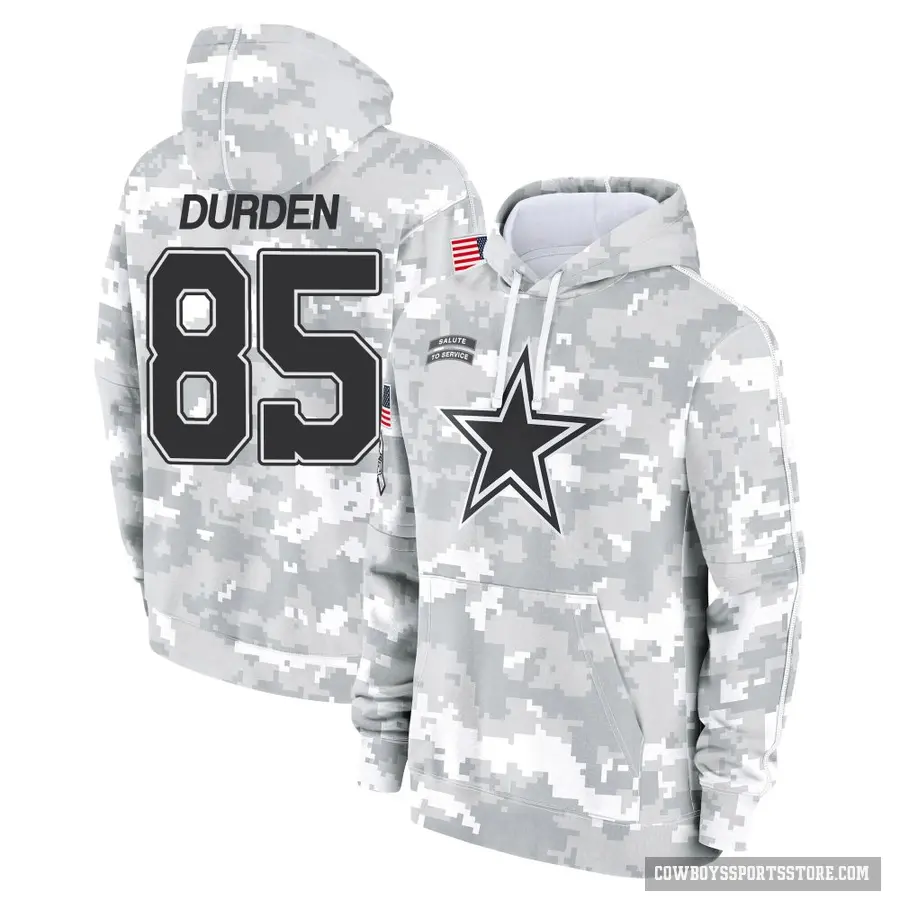 Men's ＃85 David Durden Dallas Cowboys Arctic Camo 2024 Salute to Service Club Fleece Pullover Hoodie