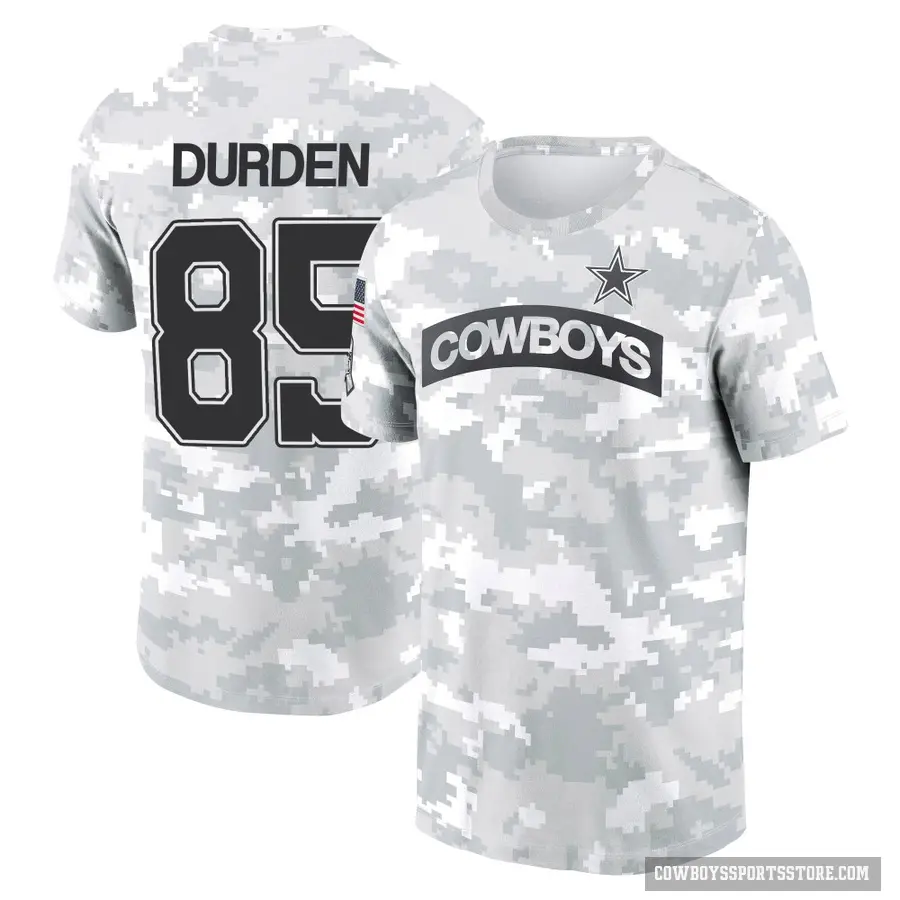 Men's ＃85 David Durden Dallas Cowboys Camo Arctic 2024 Salute to Service Performance T-Shirt