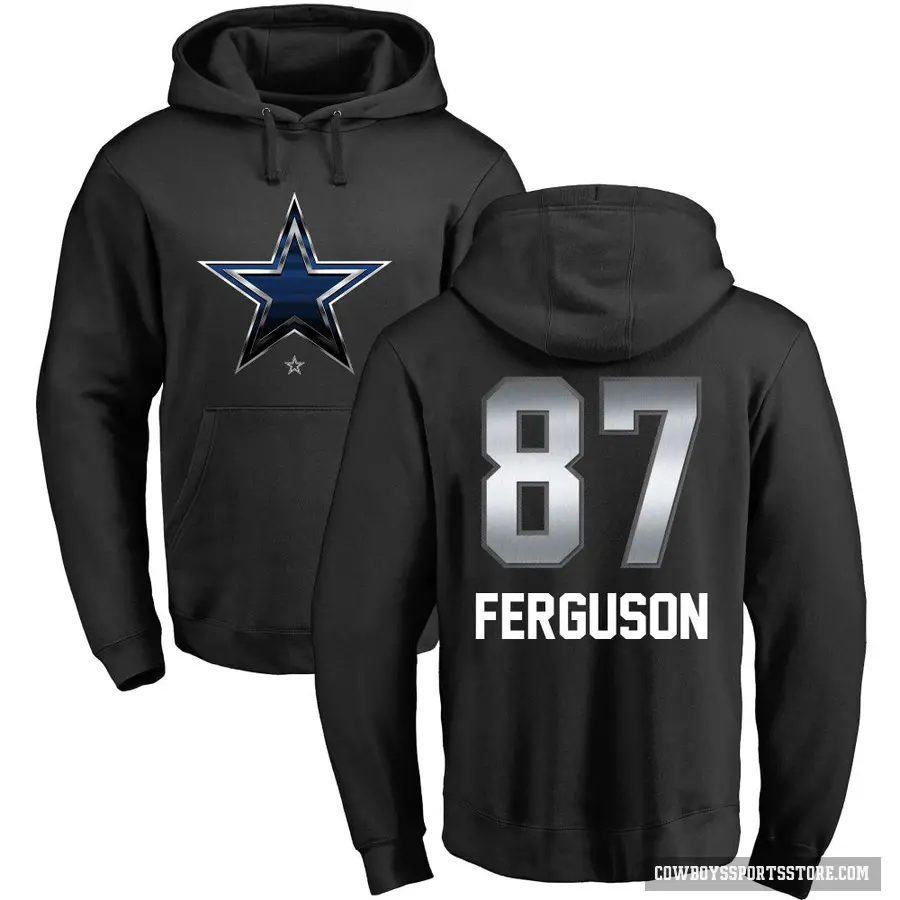 Men's ＃87 Jake Ferguson Dallas Cowboys Black Midnight Mascot Pullover Hoodie