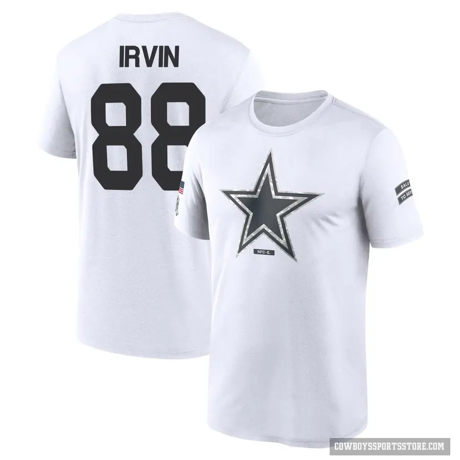 Men's ＃88 Michael Irvin Dallas Cowboys White 2024 Salute to Service Performance T-Shirt