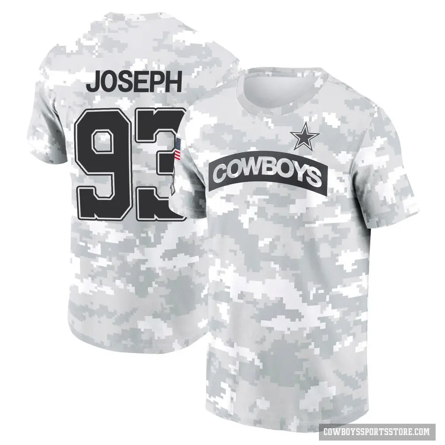 Men's ＃93 Linval Joseph Dallas Cowboys Camo Arctic 2024 Salute to Service Performance T-Shirt