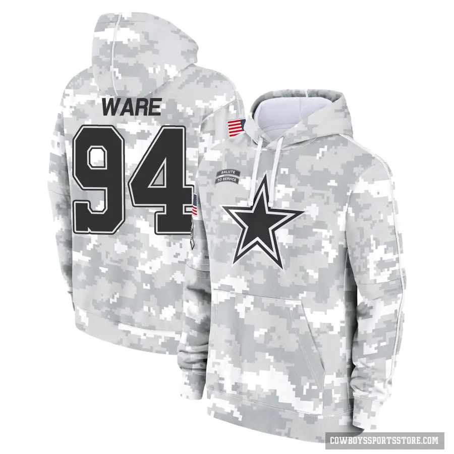 Men's ＃94 DeMarcus Ware Dallas Cowboys Arctic Camo 2024 Salute to Service Club Fleece Pullover Hoodie
