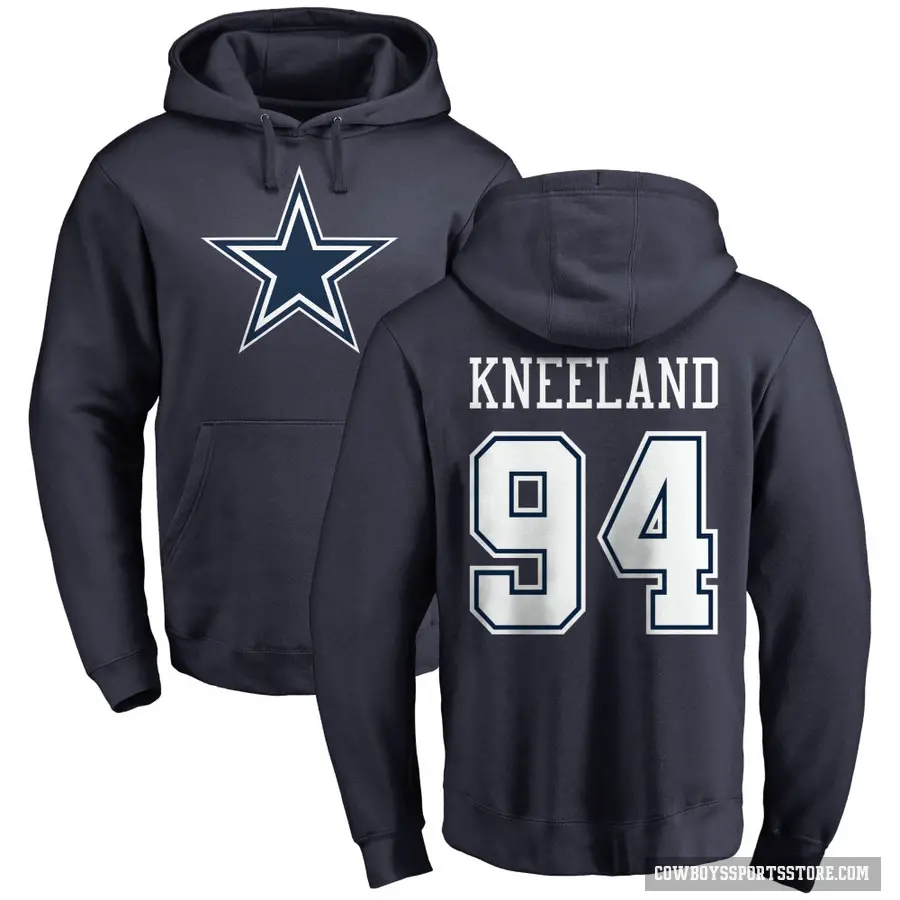 Men's ＃94 Marshawn Kneeland Dallas Cowboys Navy Pro Line by Branded Name & Number Pullover Hoodie