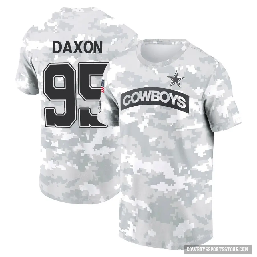 Men's ＃95 Denzel Daxon Dallas Cowboys Camo Arctic 2024 Salute to Service Performance T-Shirt