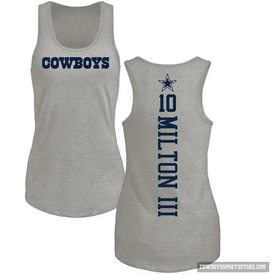 Women's ＃10 Joe Milton III Dallas Cowboys Ash Backer Tank Top