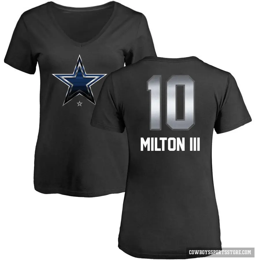 Women's ＃10 Joe Milton III Dallas Cowboys Black Midnight Mascot T-Shirt