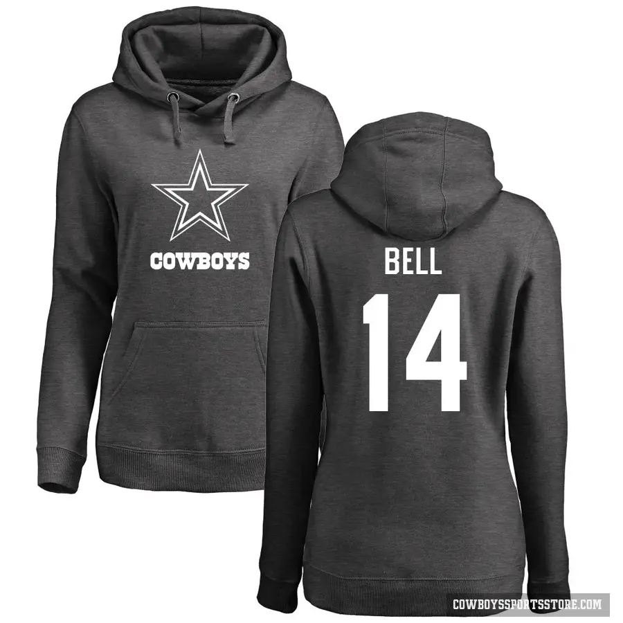 Women's ＃14 Markquese Bell Dallas Cowboys Pro Line by Branded Ash One Color Pullover Hoodie