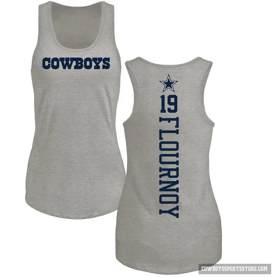 Women's ＃19 Ryan Flournoy Dallas Cowboys Ash Backer Tank Top