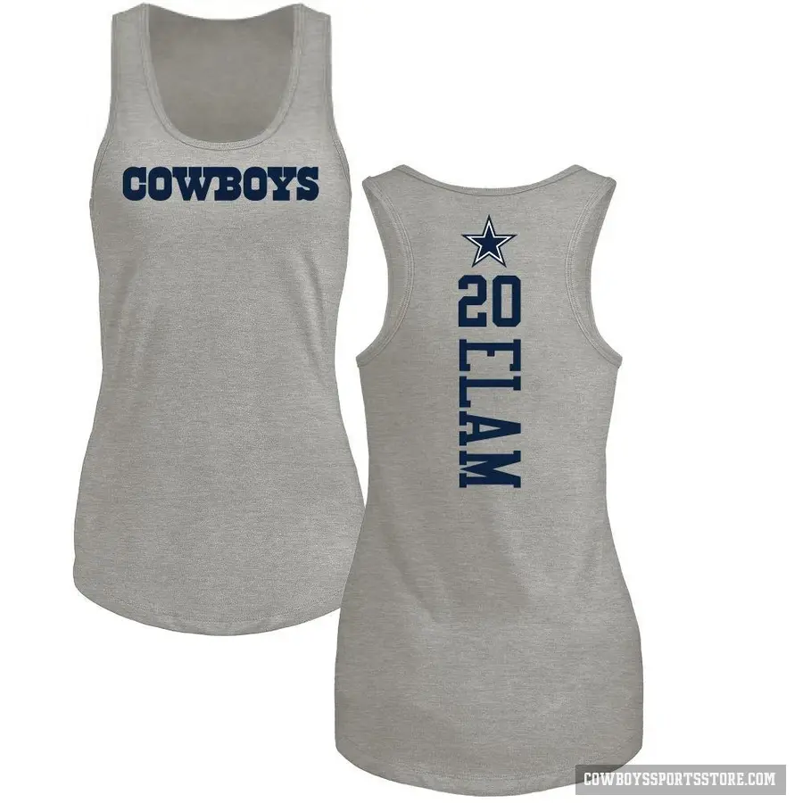 Women's ＃20 Kaiir Elam Dallas Cowboys Ash Backer Tank Top