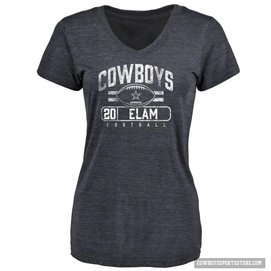 Women's ＃20 Kaiir Elam Dallas Cowboys Navy Flanker T-Shirt