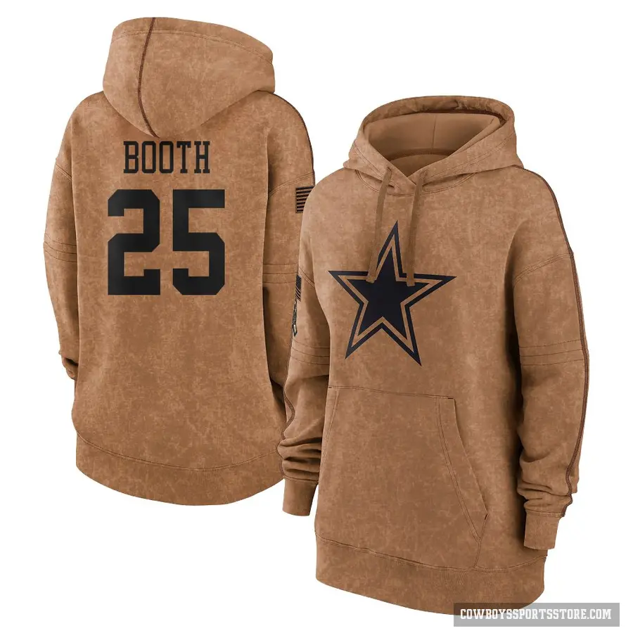 Women's ＃25 Andrew Booth Jr. Dallas Cowboys Brown 2023 Salute To Service Pullover Hoodie