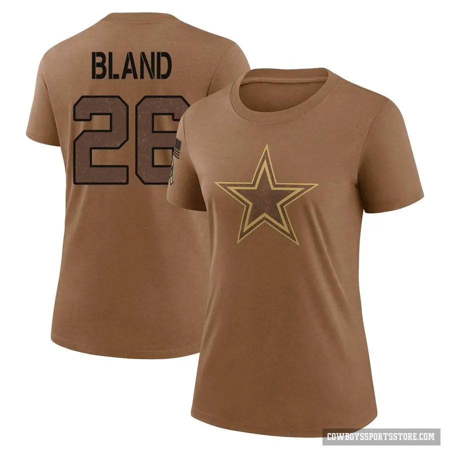 Women's ＃26 DaRon Bland Dallas Cowboys Brown 2023 Salute To Service Performance T-Shirt