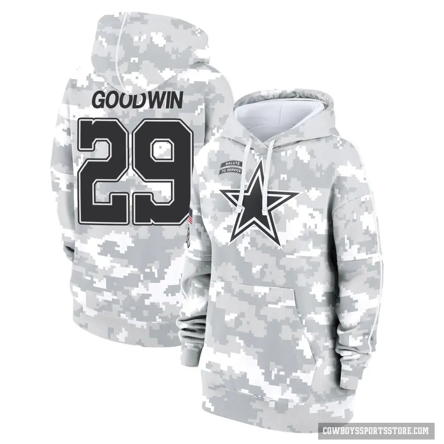 Women's ＃29 C.J. Goodwin Dallas Cowboys Arctic Camo 2024 Salute to Service Club Fleece Pullover Hoodie