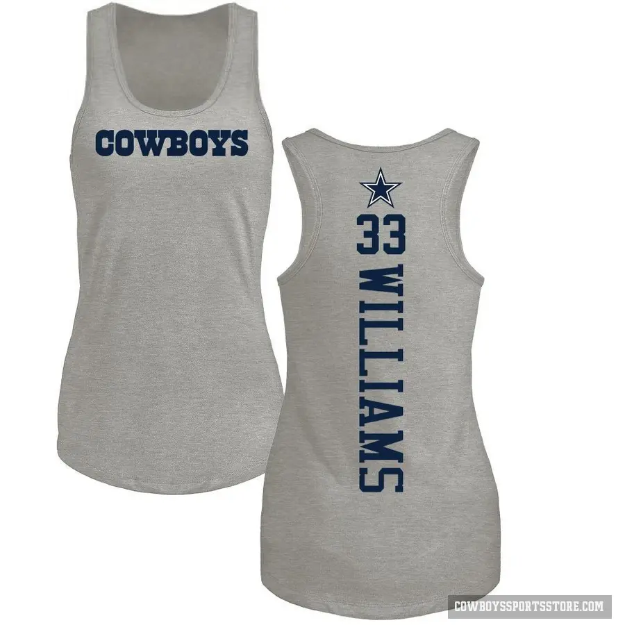 Women's ＃33 Javonte Williams Dallas Cowboys Ash Backer Tank Top