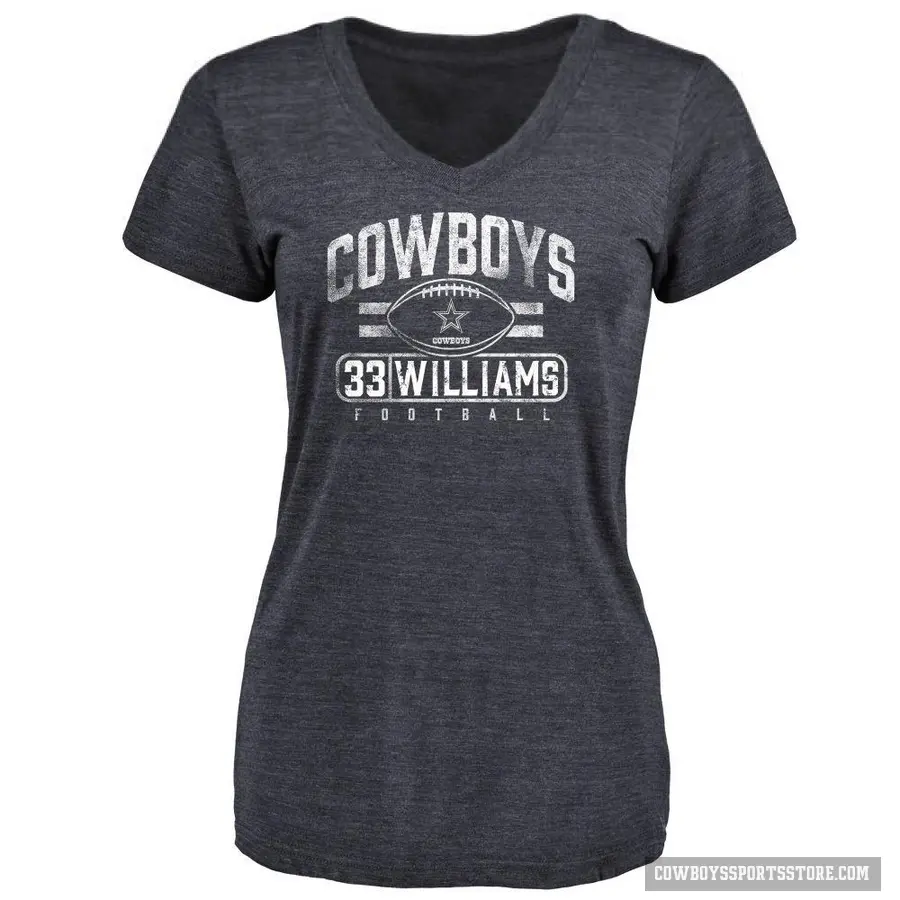 Women's ＃33 Javonte Williams Dallas Cowboys Navy Flanker T-Shirt