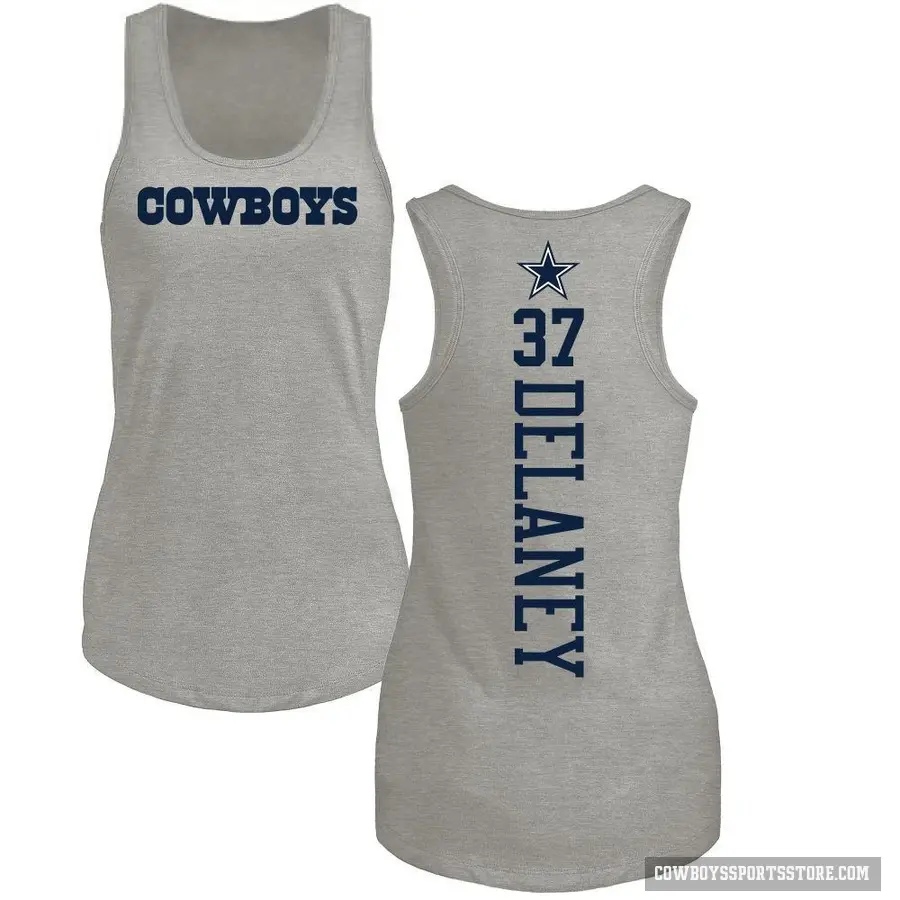 Women's ＃37 Dee Delaney Dallas Cowboys Ash Backer Tank Top