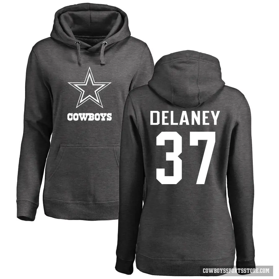 Women's ＃37 Dee Delaney Dallas Cowboys Pro Line by Branded Ash One Color Pullover Hoodie