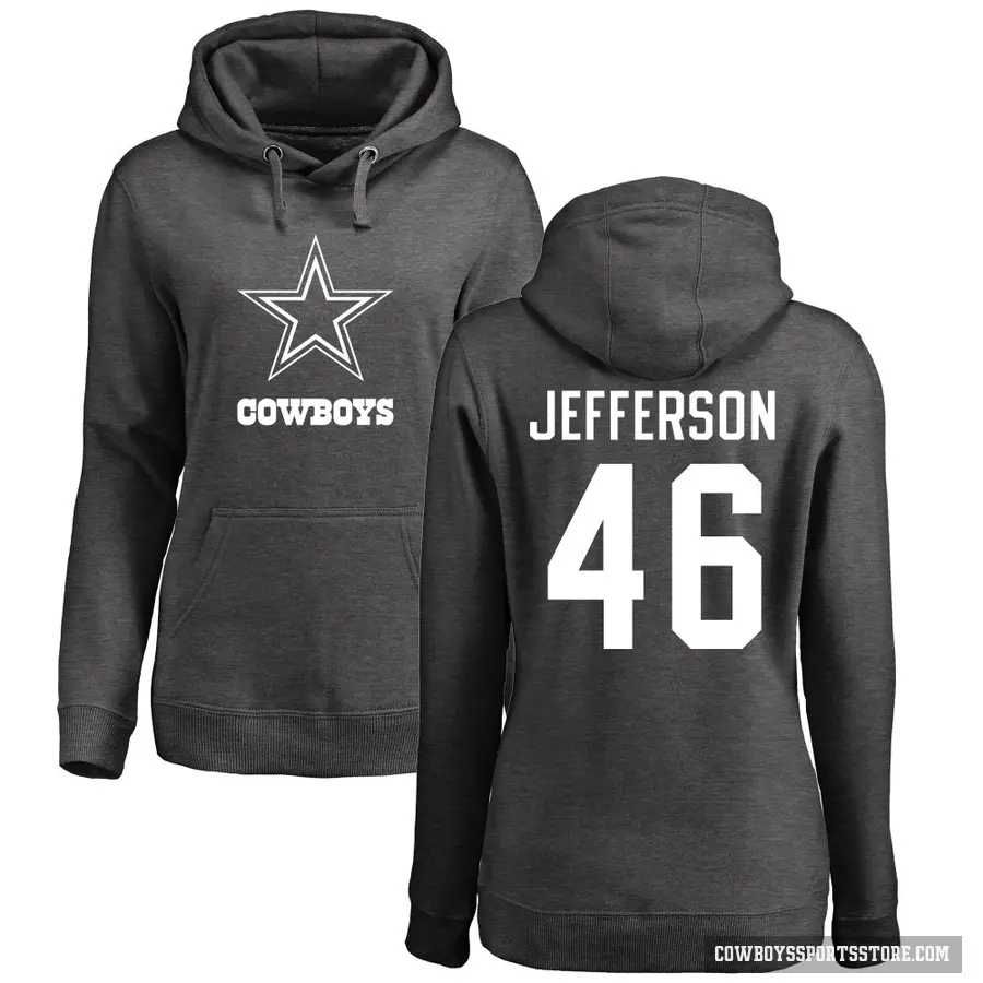 Women's ＃46 Malik Jefferson Dallas Cowboys Pro Line by Branded Ash One Color Pullover Hoodie