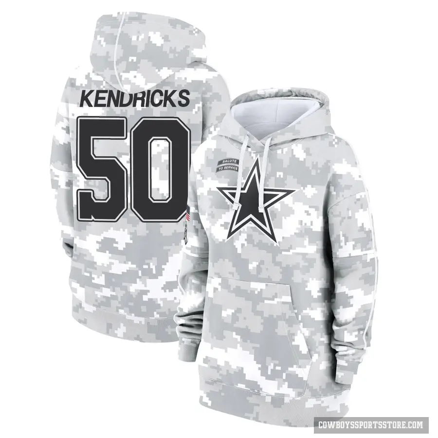 Women's ＃50 Eric Kendricks Dallas Cowboys Arctic Camo 2024 Salute to Service Club Fleece Pullover Hoodie