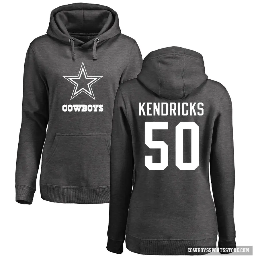 Women's ＃50 Eric Kendricks Dallas Cowboys Pro Line by Branded Ash One Color Pullover Hoodie